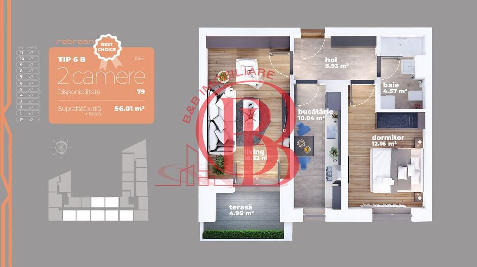 2 camere–Auchan Titan-Mutare rapida-Acces rapid Transport - Schiță 10