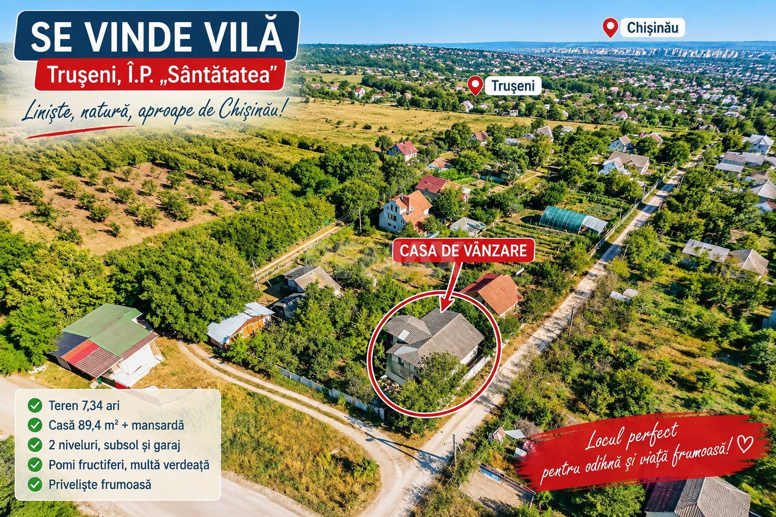 SE VINDE CASĂ DE VACANȚĂ ÎN TRUȘENI | TEREN 7,34 ARI - Poză 12