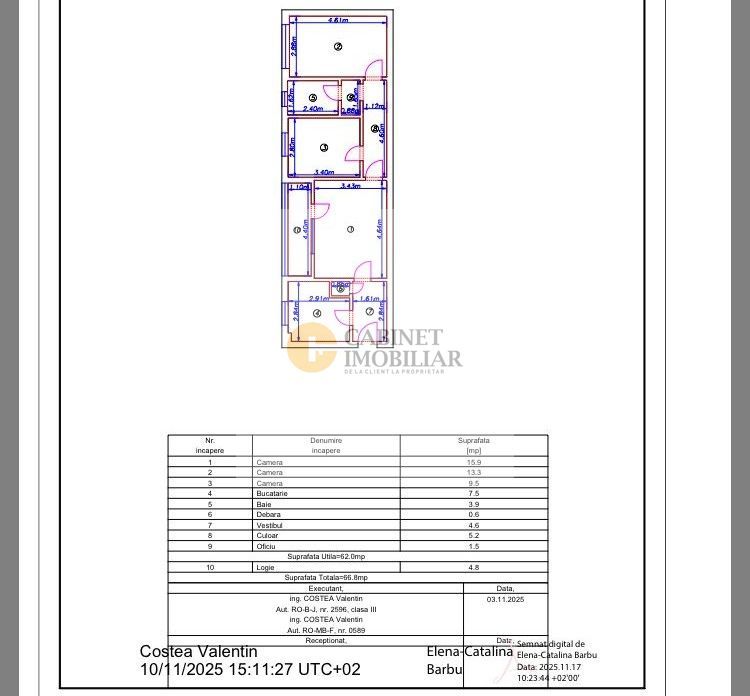 3 Camere - 66MP | Reabilitat | Apusului - Gorjului - Schiță 8