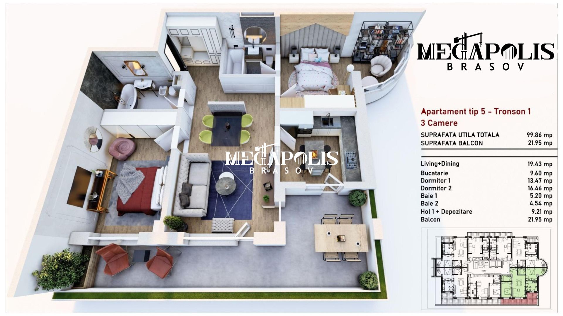 Apartament 3 camere/ Coresi/ Plata Tranşe/ Credit - Poză 5