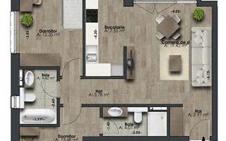 Apartament 3 camere, finisat mobilat, imobil nou THE NEST, str Scortarilor - Poză 2