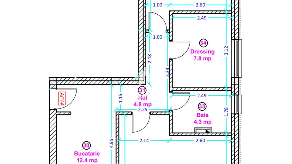 Apartament 2 camere cu bucatarie inchisa- Selimbar zona Lidl. - Schiță 4