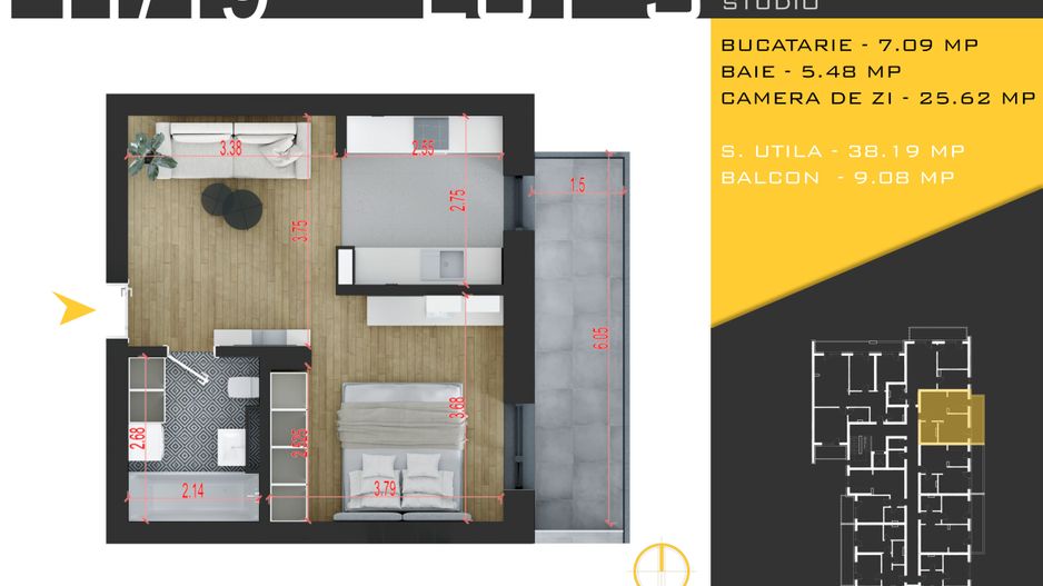 2 camere  Titan Pallady  Metrou Nicolae Teclu - Schiță 11