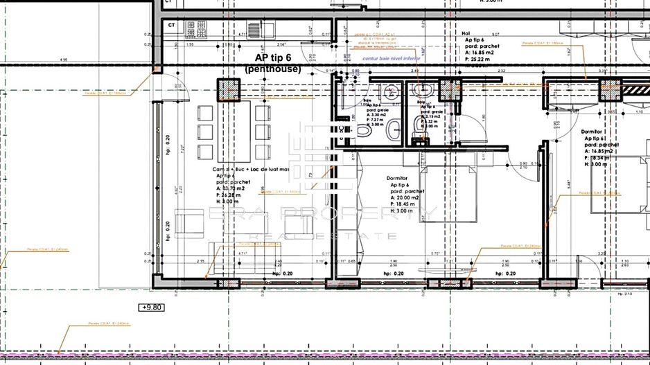 Penthouse 3 camere- 100mp- terasa 76 mp -la cheie- zona Veterani Sibiu - Poză 12
