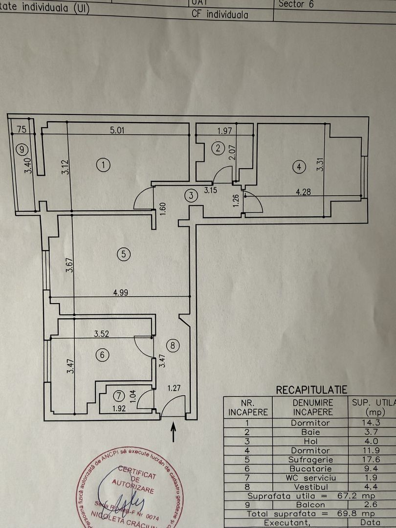 APARTAMENT 3 CAMERE | RENOVAT INTEGRAL | ETAJ 9 - Schiță 18