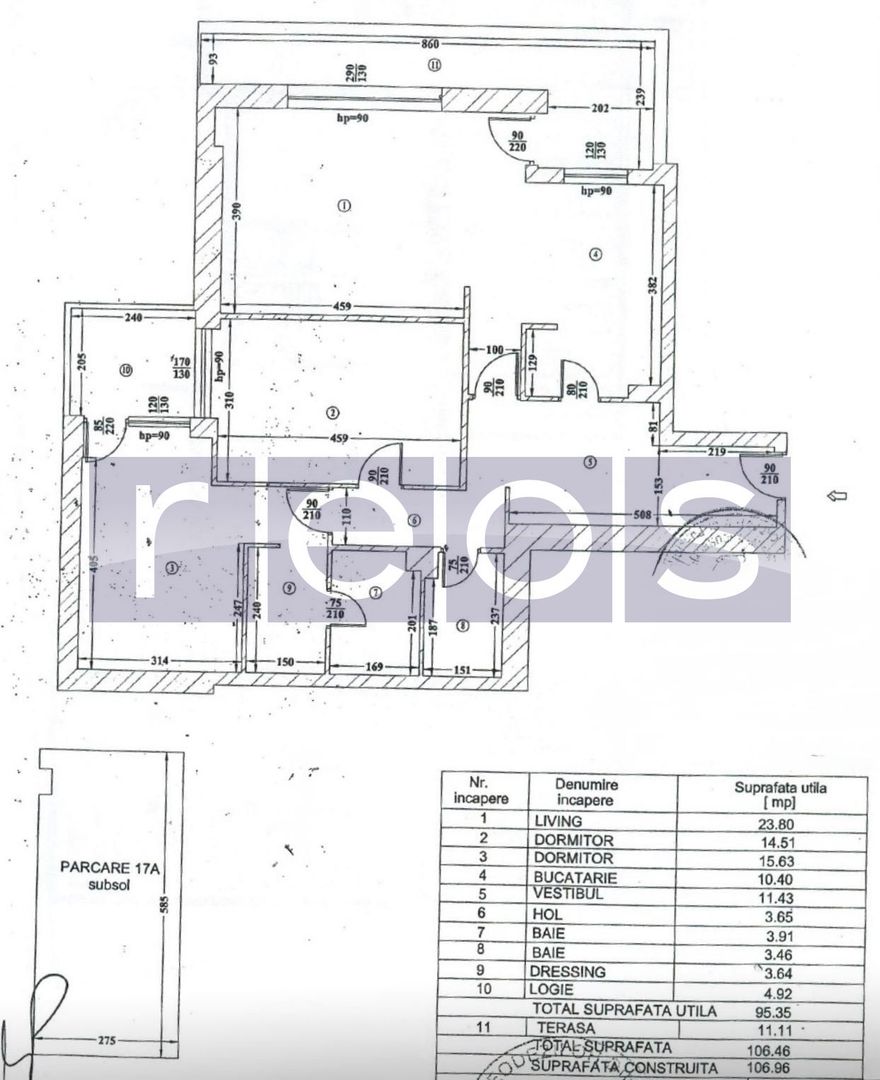 VANZARE 3 CAMERE | 96MP | PARCARE | MOBILAT-UTILAT | DOMENII-PAJURA - Schiță 13