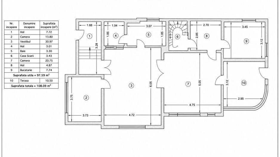 Vilă interbelică S+P+E+M | 8 camere | Zona Aviatorilor – Arcul de Triumf - Schiță 10