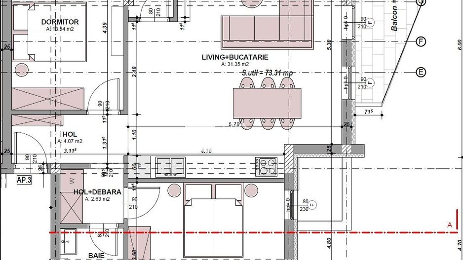 Apartament 3 camere /73 mp/finisaje premium/etaj 1/Cartierul Arhitectilor - Schiță 8