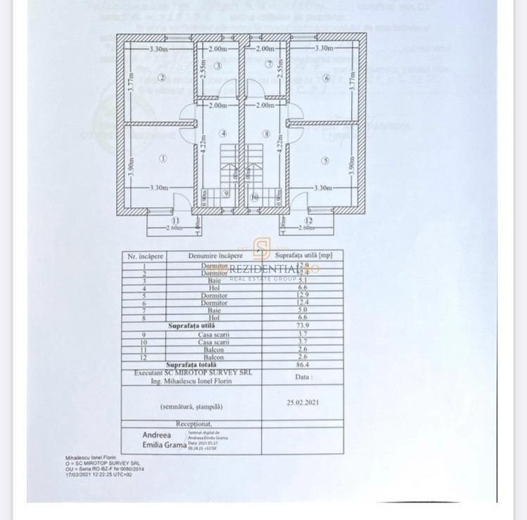 Vila duplex, semimobilata,3 camere, bucatarie inchisa,Comuna Berceni - Schiță 8