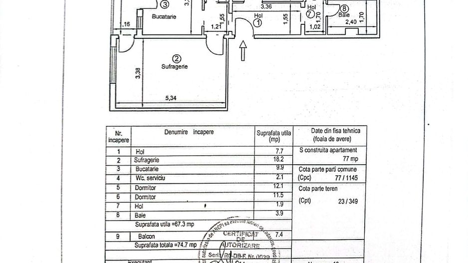 Apartament 3 camere decomandat – Micro 11, lângă Colegiul Cantacuzino - Poză 12