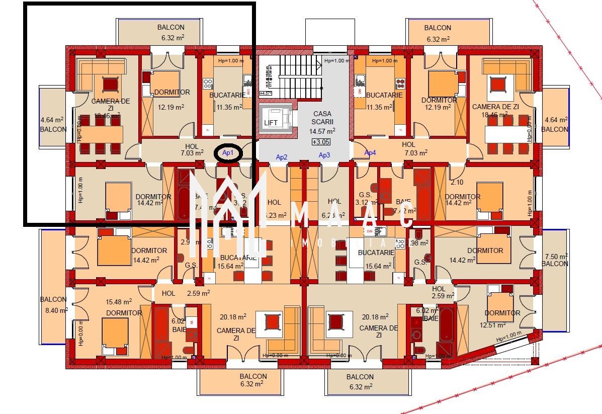 Apartament 3 camere | Etaj 1 | Dezvoltator | LA CHEIE - Poză 1