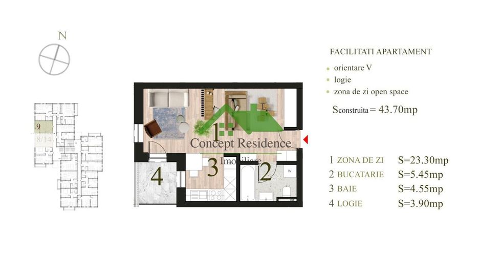 Apartament 1 cameră – bloc nou – str. Anton Pann, zona Centrul Vechi - Poză 7