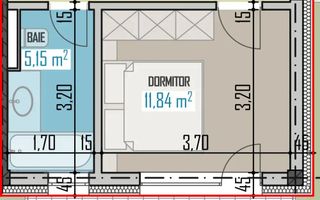 Apartament 2 camere, 40 mp, etaj intermediar, parcare, zona Petrom - Schiță 3