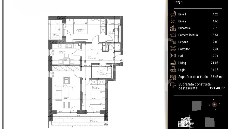 Vânzare, apartament cu 3 camere, Răcădău - Poză 10