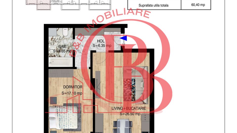 2 camere bloc boutique  Pallady Metrou Nicolae Teclu - Schiță 10