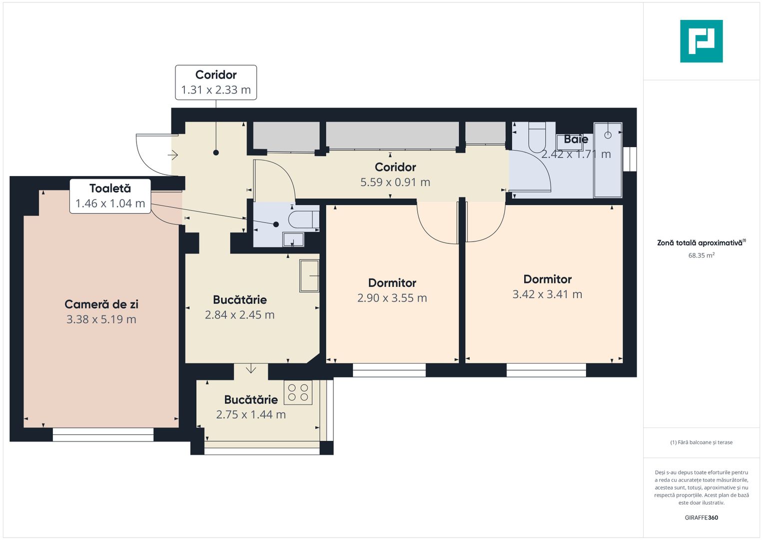 Apartament cu 3 camere în Alfa - Poză 12