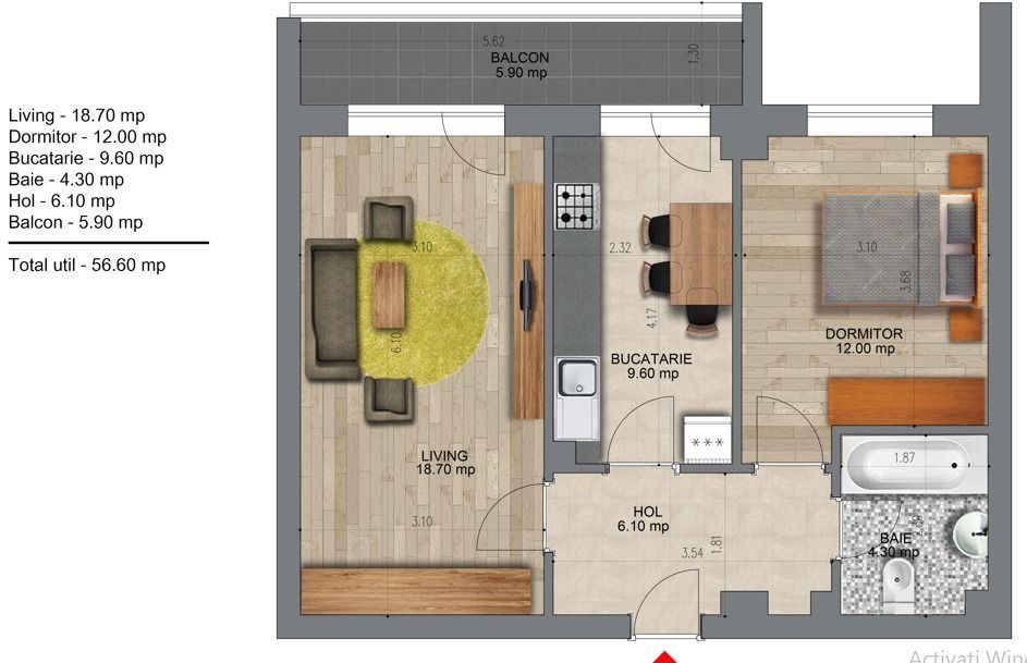 2cam.dec-57mp/metrou Berceni/3-5min pe jos - Poză 1