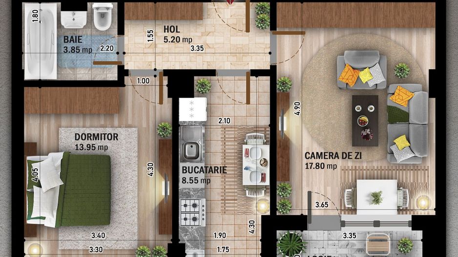 Ap 2 camere, decomandat, loc parcare subteran, prima Inchiriere - Poză 16