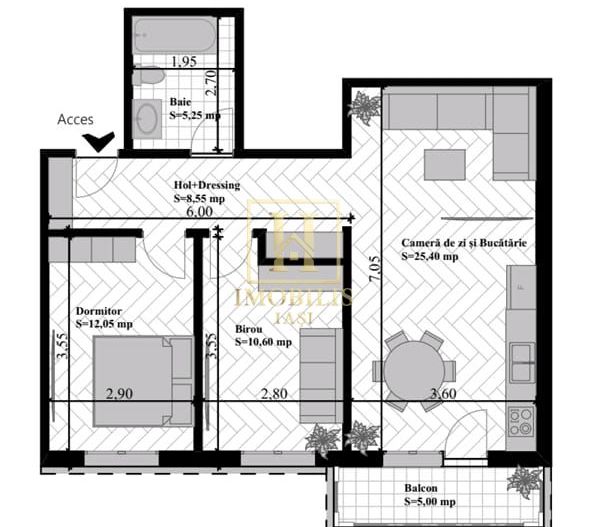 Aparatament 2 camere Visan 66,85mp 94.590 euro cu TVA INCLUS - Poză 7