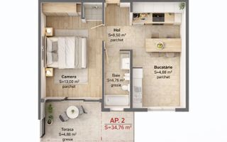 Apartament cu o camera decomandat in Giroc - Poză 1