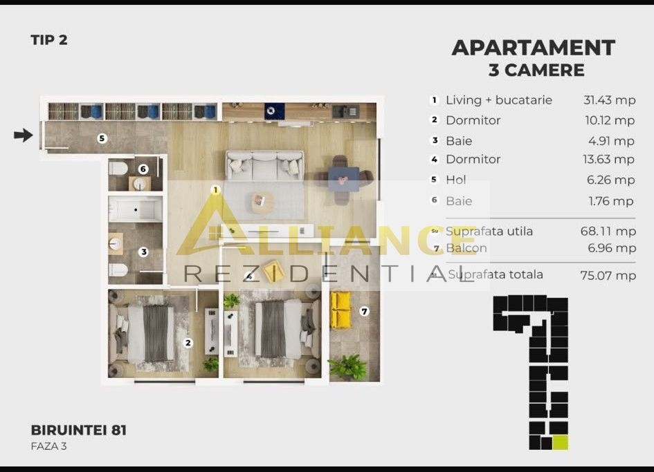 3 CAMERE 2 BAI | SIENA RESIDENCE | 5 MIN METROU BERCENI | - Poză 11