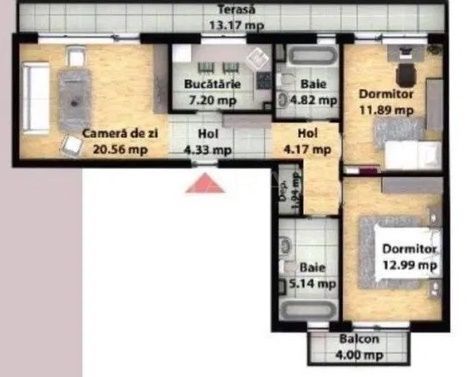 Apartament cu 3 camere de vânzare în Floresti - Poză 8
