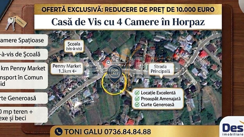 Casă 4 camere și 720 mp teren + beci și anexe - Poză 1