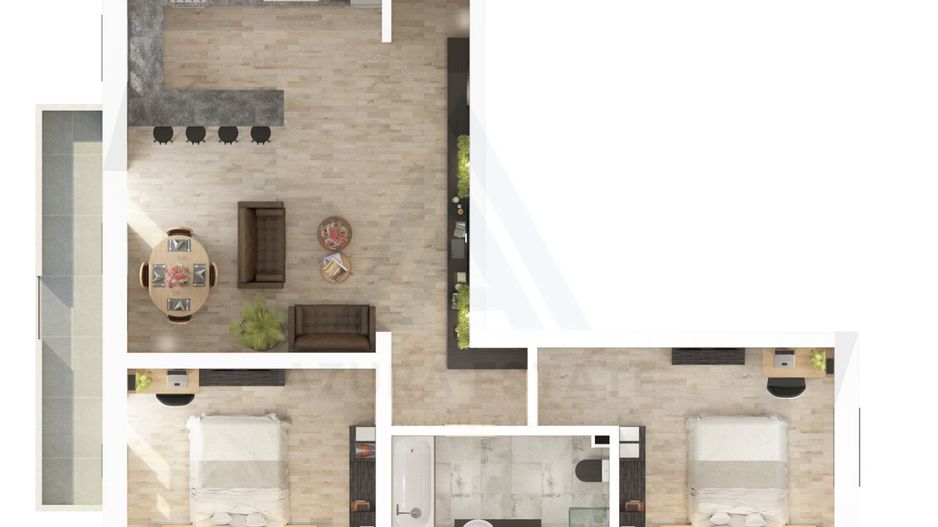 Apartament premium 69.4 mp utili 3 camere balcon 8.1 mp pe Dna Stanca - Poză 9