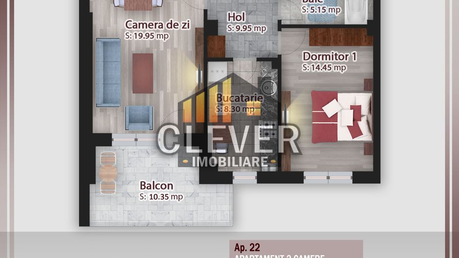 Comision 0-Apartament 2 camere Pallady -Parcul Teilor - Schiță 14