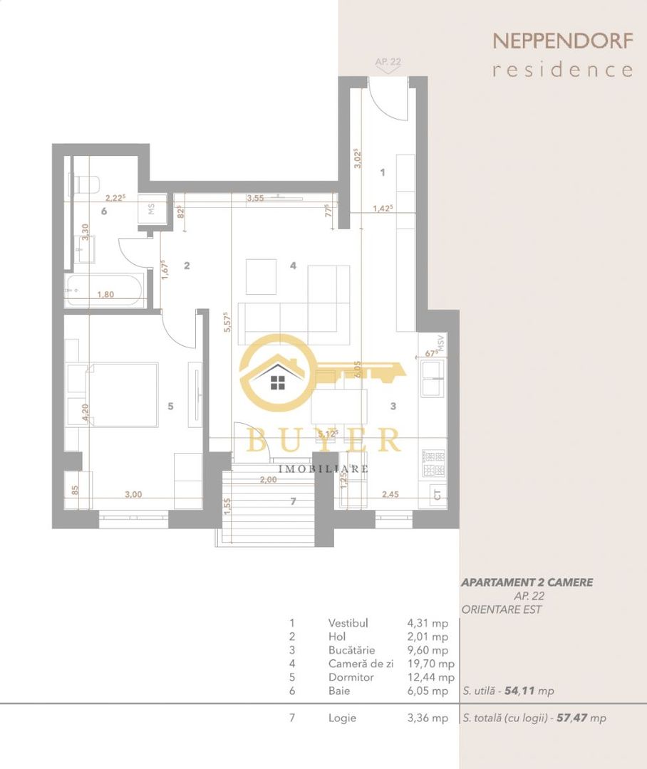 Apartament cu 2 cam si balcon complet mobilat si utilat- lift si boxa - Poză 4