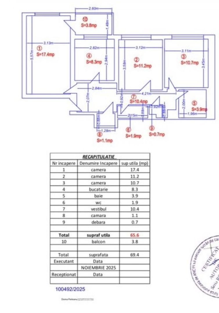 3 CAMERE STEFAN CEL MARE ‖ RECENT RENOVAT ‖ BLOC REABILITAT - Schiță 9