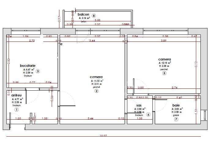 APARTAMENT LA CHEIE | IULIUS MALL | 2 CAMERE - Schiță 11