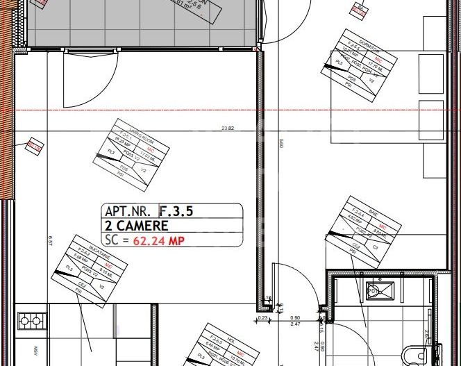 Apartament cu 2 camere - One Lake Club - Schiță 9