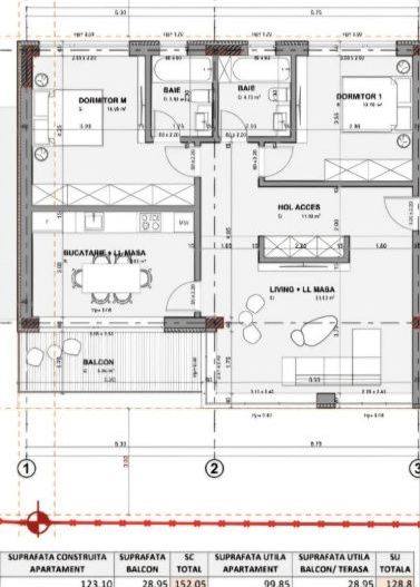 Apartament deosebit 3 camere – Faleza Nord | 96,4 mp | Bloc boutique exclusivist - Poză 2