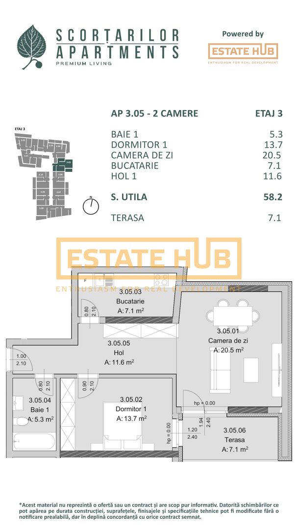 Apartament nou 2 camere Zona Centrala | Comision 0% - Poză 2