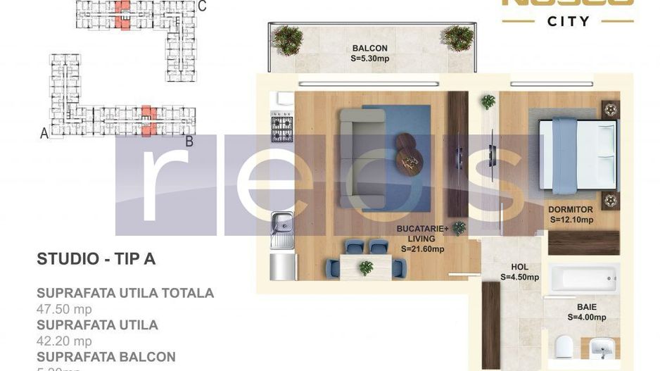 2 CAMERE DE ÎNCHIRIAT | NUSCO CITY | VEDERE SPRE PARC | PARCARE SUBTERANA - Poză 8