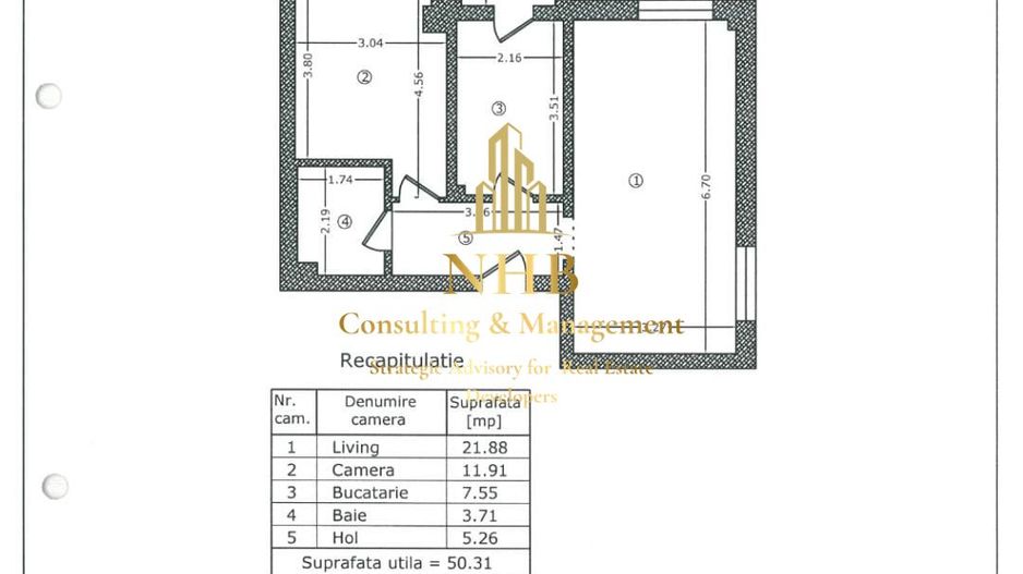 Apartament 2 CAM, 50mp utili + 4mp logie - Poză 7