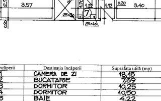 3 camere - 70MP | Decomandat | 2 Balcoane | Crangasi - Schiță 17