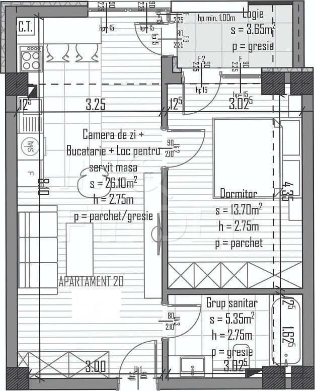 Apartament 2 camere cu CF, Centru - Poză 6