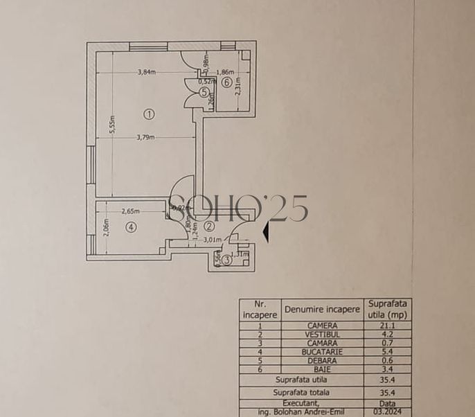 Studio premium | Piața Romană – Bd. Dacia | Locație iconică | Renovat - Schiță 9