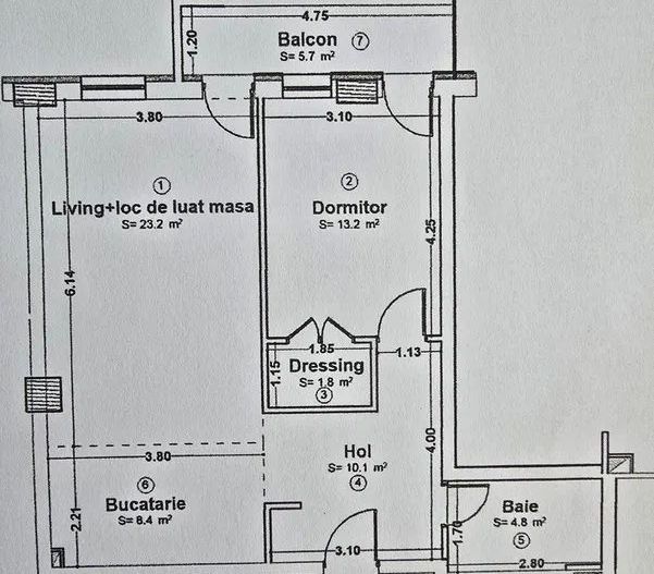 Apartament spaţios cu 2 camere, Cart. Mărăşti, 62 MP - Poză 7