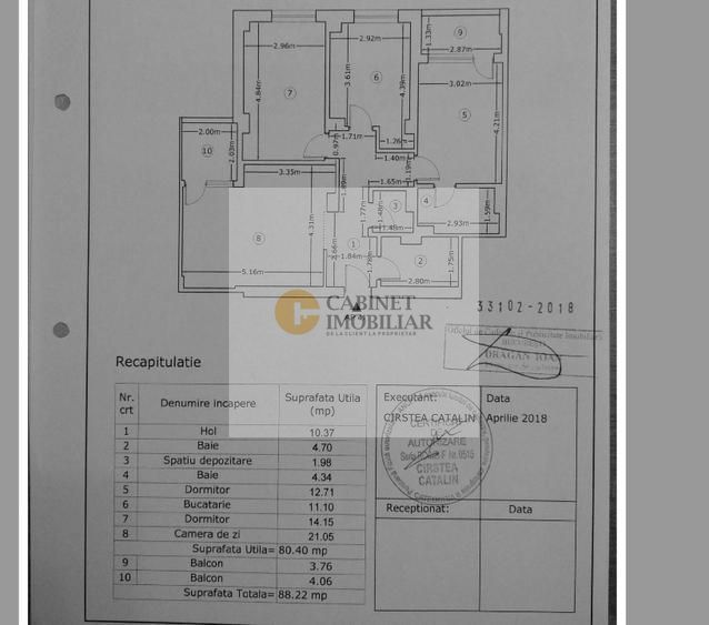 3 Camere - 89MP | Decomandat | Credit | Boxa | Metrou Pacii - 5 minute - Schiță 9