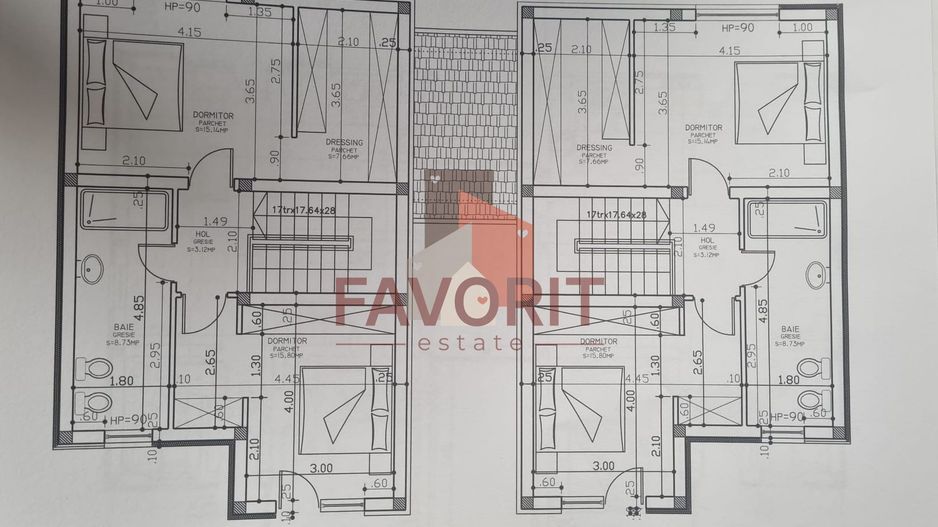 Duplex despartit | 4 camere | Asfalt si toate utilitatile | Zona excelenta - Schiță 12