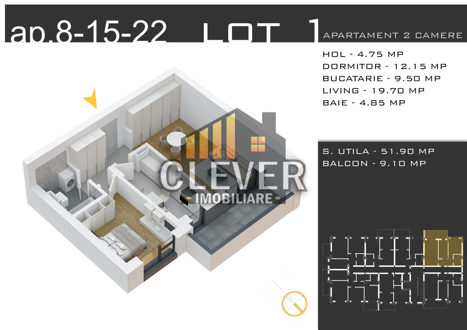 Apartament 2 camere Investitie Theodor Pallady Metrou Teclu - Poză 1
