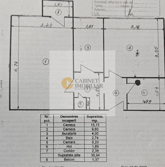 2 Camere | Decomandat | Credit | Metrou Lujer la 6 minute - Schiță 15