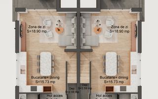 Duplex cu 4 camere | Pozitie excelenta | Asfalt | Statie de autobuz - Schiță 7