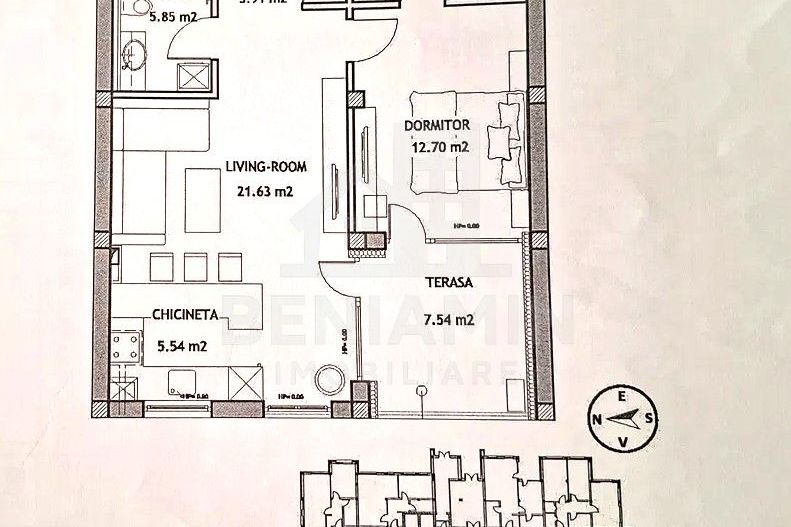 Apartament 2 camere - Platinum Residence - Coresi - Parcare 66.4mp - Schiță 10