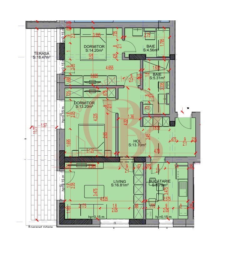 Apartament 3 camere Promo Loc Parcare Theodor Pallady - Schiță 2