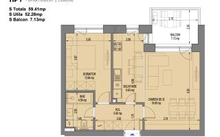 Vânzare, apartament, 2 camere, Nusco City Park, București - Schiță 3