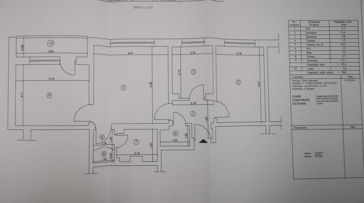 Apartament 3 camere 60 mp etaj 2 - Campina ,langa OMV - Poză 20